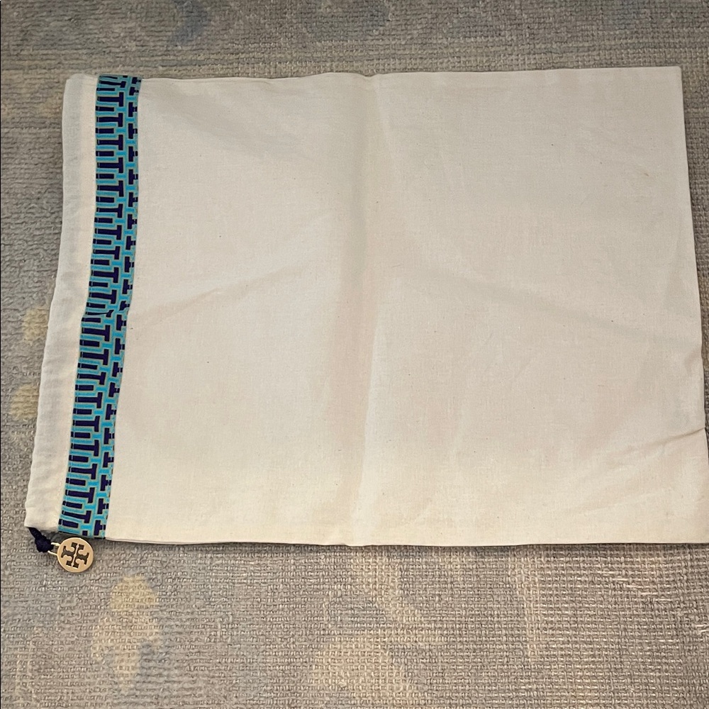 Tory Burch Ivory Bag with Teal Trim